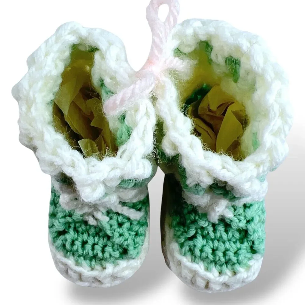 Handmade Aqua Green White 